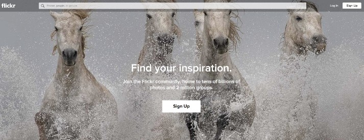 Flickr landing page