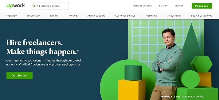 Upwork landing page