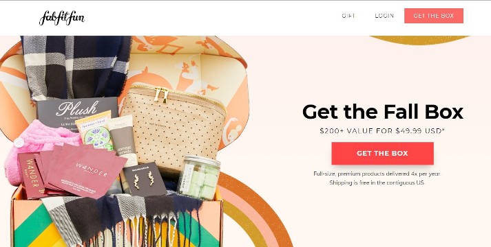 Fabfitfun landing page