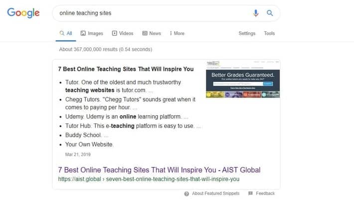 Zero-click search