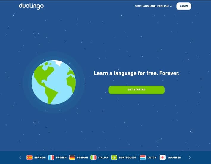 Duolingo landing page