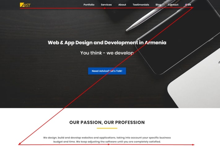 Interactive website design